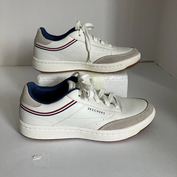 Skechers Downtown Klassic Kourts Sneaker 74430 Size 6 White Leather. - Picture 1 of 12